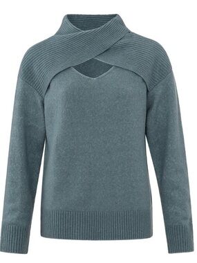 YAYA Slate-Blue Wool Sweater